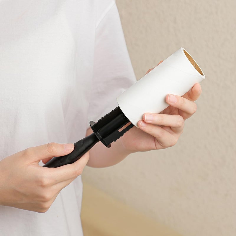 MINGRACE Lint Roller for Clothes Extra Sticky Pet Hair Removal Roller with Refills, Refillable Handle with 4 Sticky Rolls (Black Stick) - Image 5
